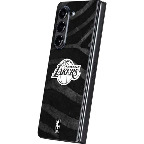 NBA Los Angeles Lakers Black Animal Print Galaxy Z Fold5 5G Skin